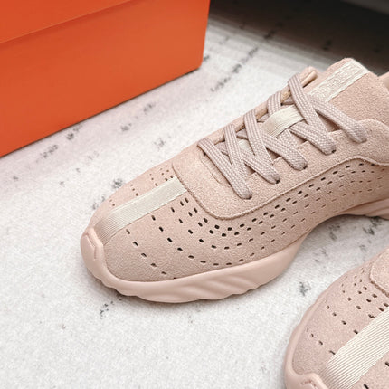 HM 26S TRAIL SNEAKERS IN LIGHT PINK PERFORATED SUEDE