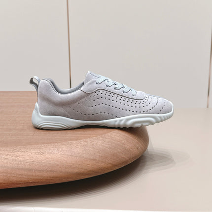 HM 26S TRAIL SNEAKERS IN LIGHT GREY PERFORATED SUEDE