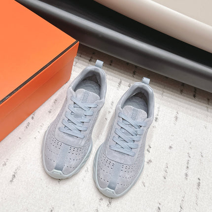 HM 26S TRAIL SNEAKERS IN LIGHT GREY PERFORATED SUEDE