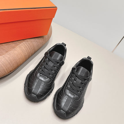 HM 26S TRAIL SNEAKERS IN BLACK PERFORATED CALFSKIN