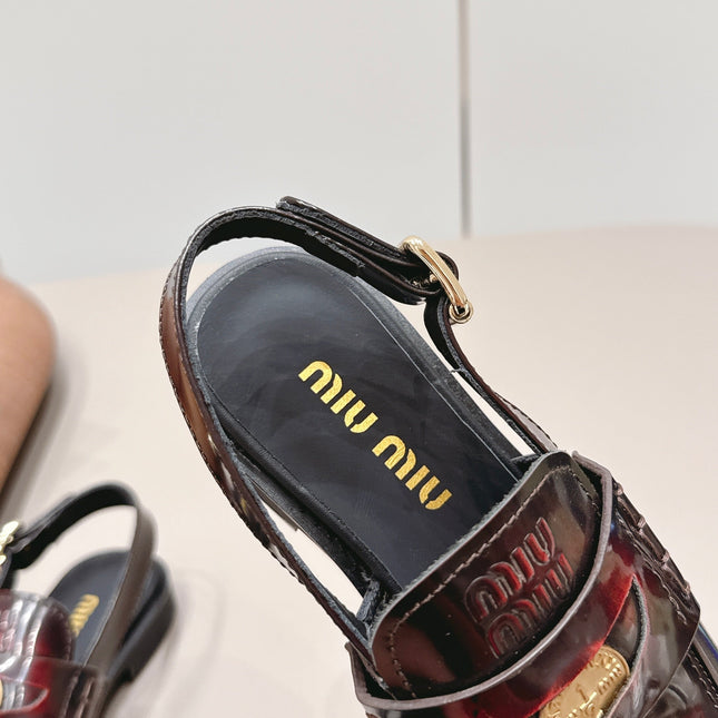 MIUMIU 26S PENNY SLINGBACK LOAFERS IN BURGUNDY RED CALFSKIN GOLD HARDWARE