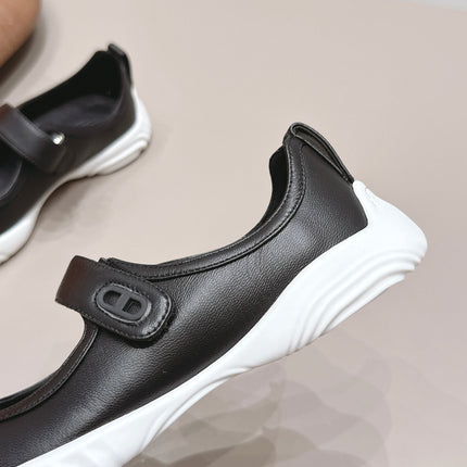 HM 26S KICHU BALLET FLAT IN BLACK CALFSKIN