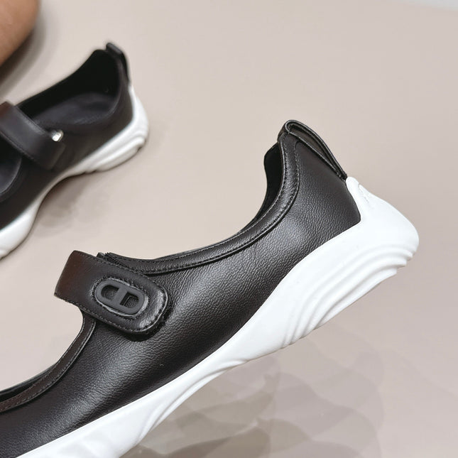 HM 26S KICHU BALLET FLAT IN BLACK CALFSKIN