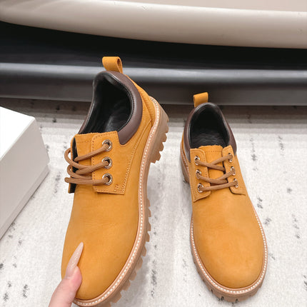 CELINE 26S LACE UP SHOES 30 MM IN TAN SUEDE