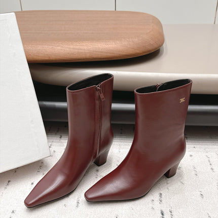 CELINE 26S ANKLE BOOTS 60 MM IN BURGUNDY SMOOTH CALFSKIN