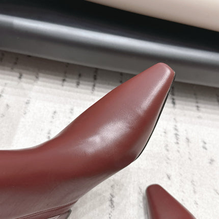 CELINE 26S ANKLE BOOTS 60 MM IN BURGUNDY SMOOTH CALFSKIN