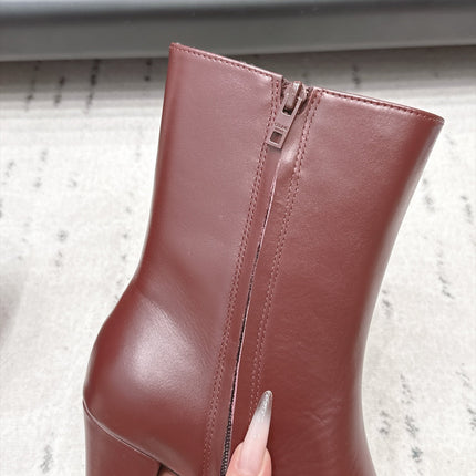 CELINE 26S ANKLE BOOTS 60 MM IN BURGUNDY SMOOTH CALFSKIN