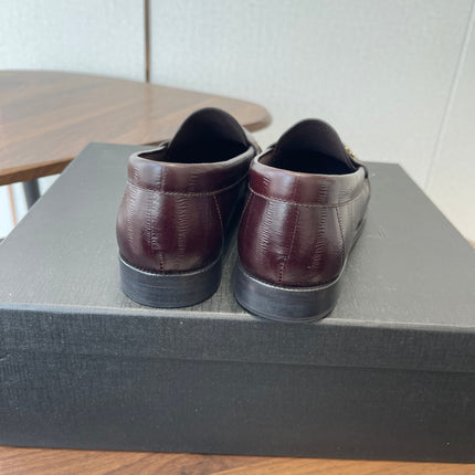 YSL 26S LOAFER IN DARK RED BROWN CALFSKIN