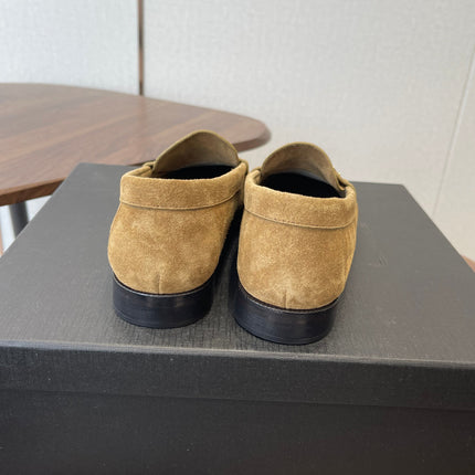 YSL 26S LOAFER IN LIGHT BROWN SUEDE