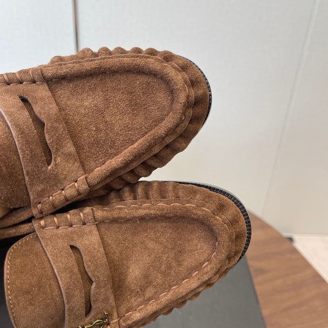 YSL 26S LOAFER IN BROWN SUEDE