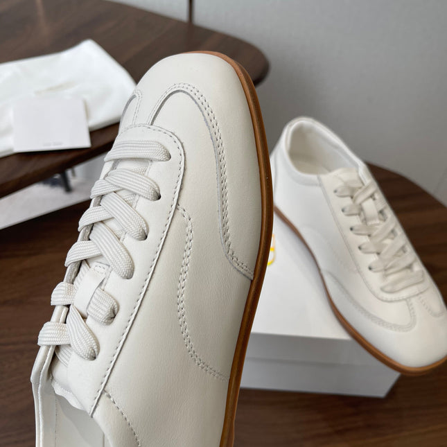THE ROW 26S SNEAKERS IN WHITE CALFSKIN
