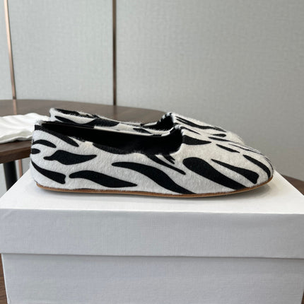 THE ROW 26S MARY JANES IN WHITE ZEBRA PRINT PONY HAIR