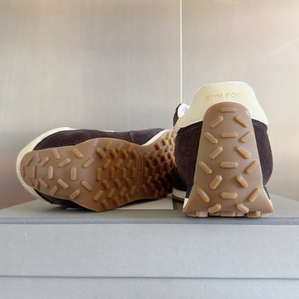 TOM FORD 26S SNEAKERS IN DARK BROWN SUEDE