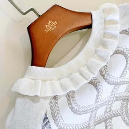 HERMES 25S RUCHED-COLLAR KNIT SWEATER 311