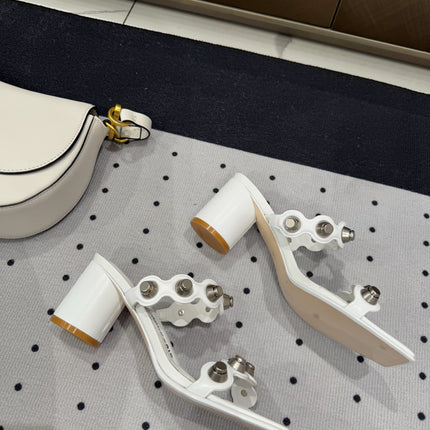 RIOT 65MM SANDAL IN WHITE LAMBSKIN