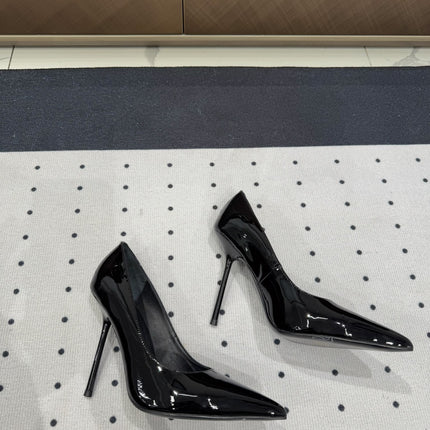 NORMA PUMPS IN BLACK GLOSSY SHEEPSKIN