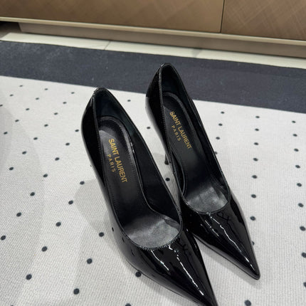 NORMA PUMPS IN BLACK GLOSSY SHEEPSKIN