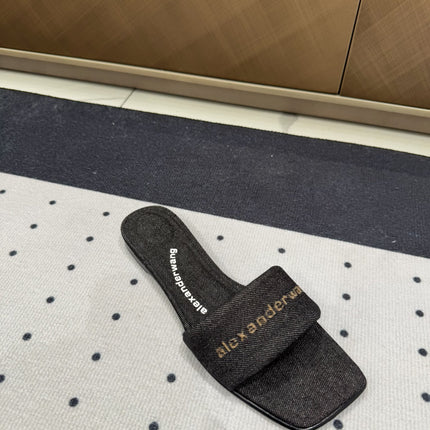 VY POOL SANDAL IN BLACK DENIM