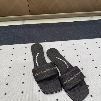 VY POOL SANDAL IN BLACK DENIM