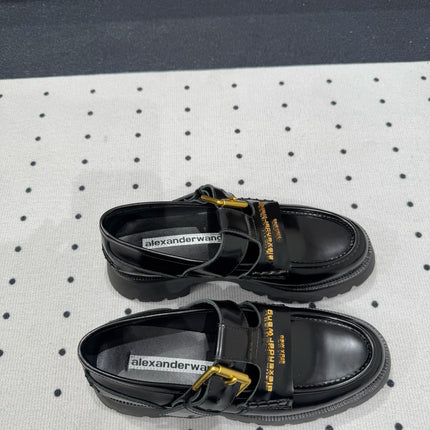 CARTER MID-HEEL LOAFER 55MM IN BLACK CALFSKIN