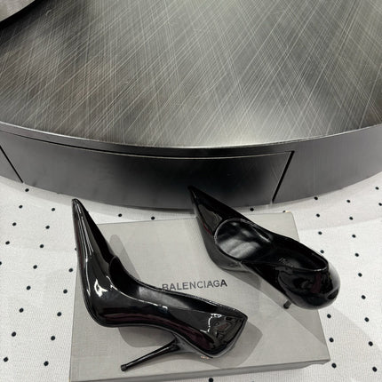 AVENUE 105MM PUMP IN BLACK PATENT CALFSKIN