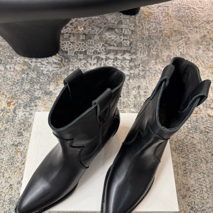 CELINE 26S ANKLE BOOTS 55 MM IN BLACK CALFSKIN