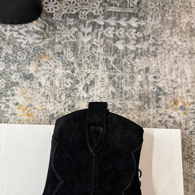 CELINE 26S ANKLE BOOTS 55 MM IN BLACK SUEDE