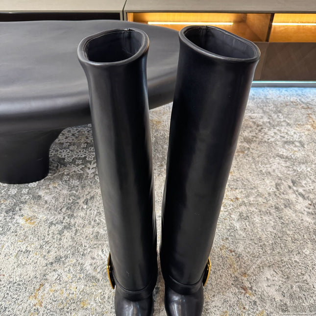 BALMAIN 26S BOOT 85 MM IN BLACK CALFSKIN