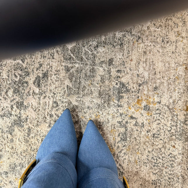 BALMAIN 26S BOOT 85 MM IN BLUE DENIM