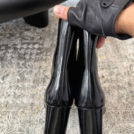 YSL 26S ANKLE BOOTS 70 MM IN BLACK SHINY CALFSKIN