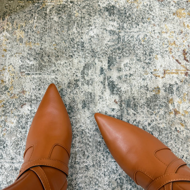 HM 26S KNEE-HIGH BOOTS 35 MM IN COGNAC BROWN CALFSKIN