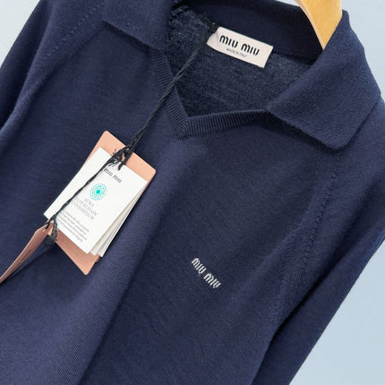 MIUMIU 26S LONG SLEEVE POLO SHIRT 907