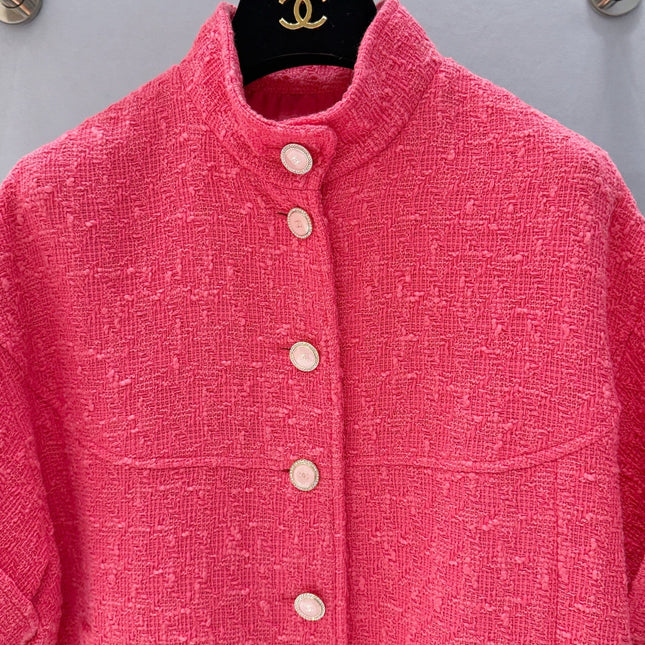CHANEL 26S SHORT-SLEEVE STAND COLLAR JACKET 889