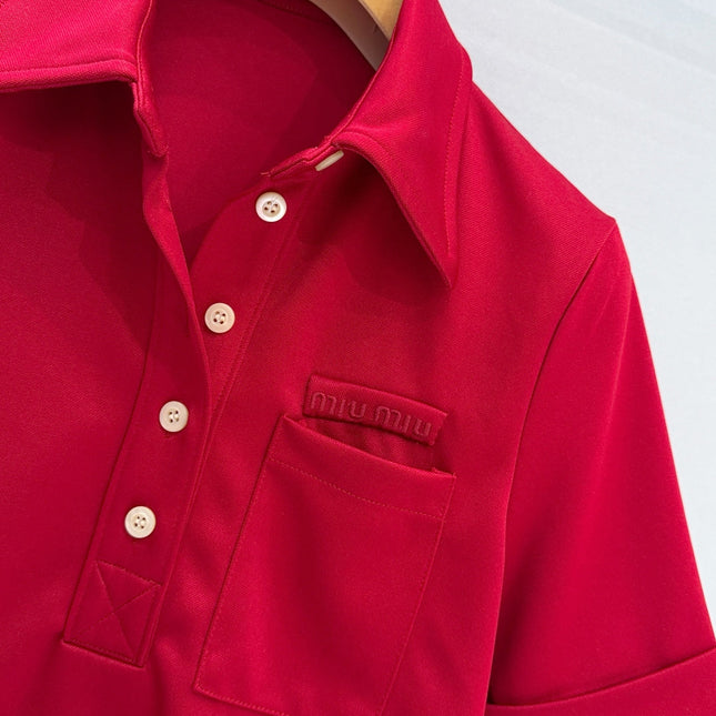 MIUMIU 26S SHORT-SLEEVE POLO T-SHIRT STYLE 1101