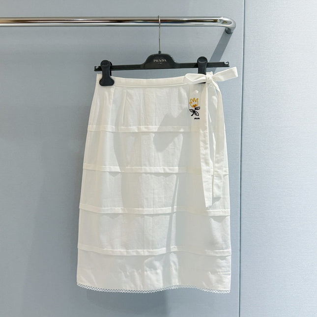 PRADA 26S COTTON MIDI SKIRT STYLE 965