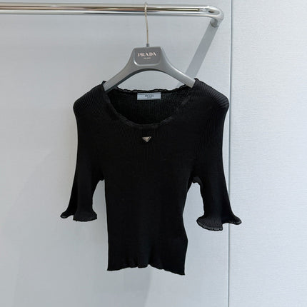 PRADA 26S SHORT-SLEEVE KNIT SWEATER STYLE 945