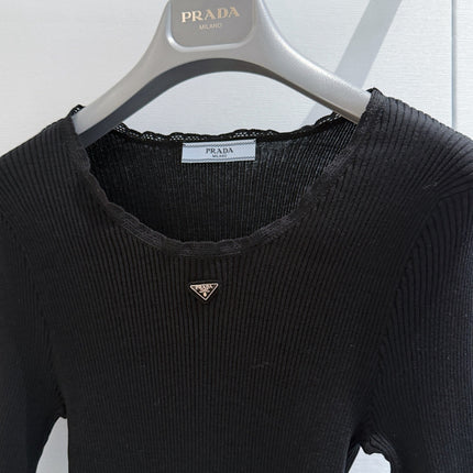 PRADA 26S SHORT-SLEEVE KNIT SWEATER STYLE 945