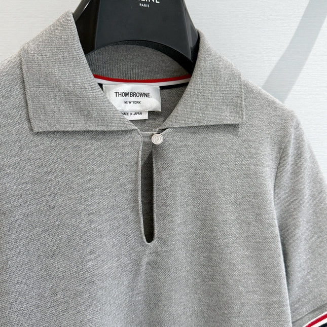 THOM 26S GRAY STRIPED POLO SHIRT STYLE 201