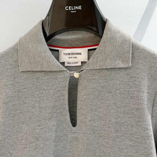THOM 26S GRAY STRIPED POLO SHIRT STYLE 201