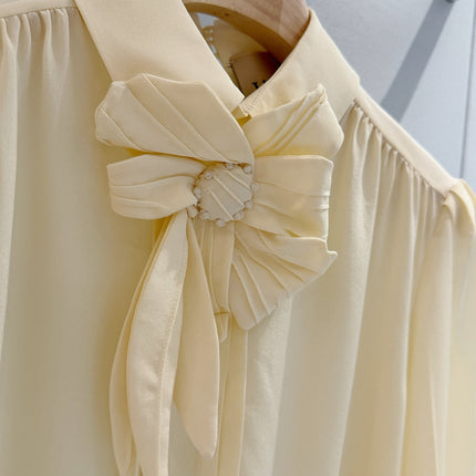 VALENTINO 26S BOW-DETAIL LONG-SLEEVE BLOUSE 368