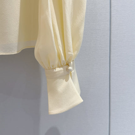 VALENTINO 26S BOW-DETAIL LONG-SLEEVE BLOUSE 368