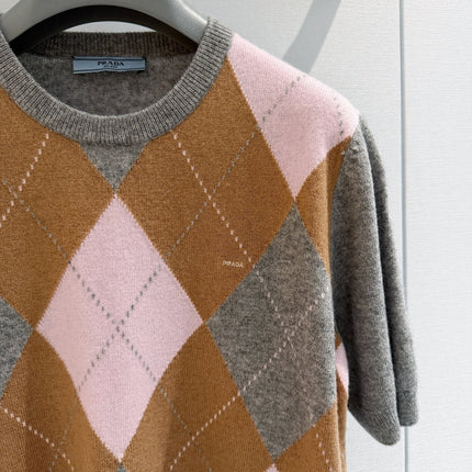 PRADA 26S SHORT-SLEEVE KNIT SWEATER 1080