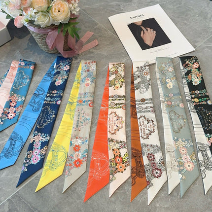HERMES 25S SILK NECKERCHIEF 86 IN SILK 714378
