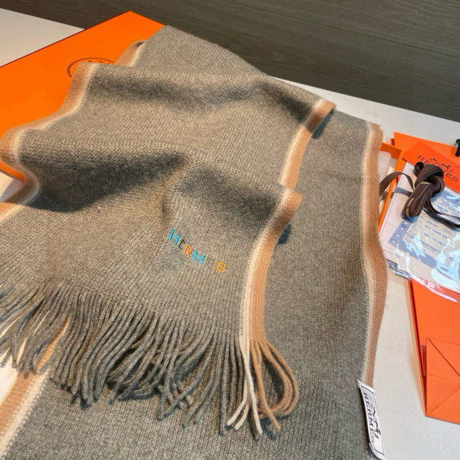 HERMES 25S SCARF 180 IN CASHMERE 989878