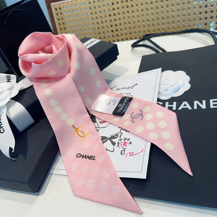 CHANEL 26S TWILLY SCARF 120 IN SILK 411230