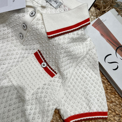 CHANEL 26S SHORT-SLEEVE KNIT POLO SHIRT 977