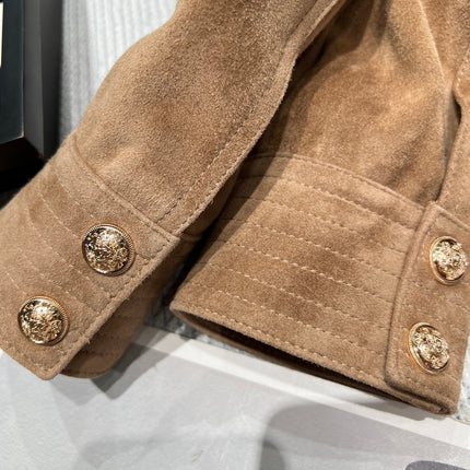 CELINE 26S SUEDE ZIP-UP JACKET 560