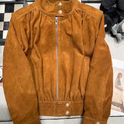 CELINE 26S SUEDE ZIP-UP JACKET 559