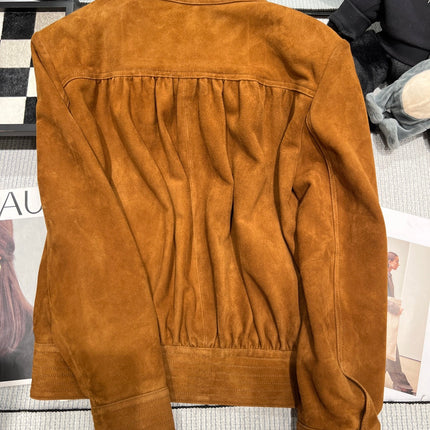 CELINE 26S SUEDE ZIP-UP JACKET 559