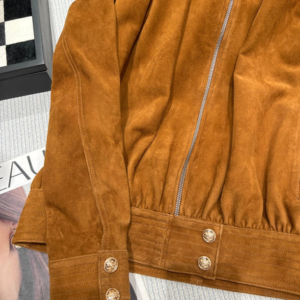 CELINE 26S SUEDE ZIP-UP JACKET 559